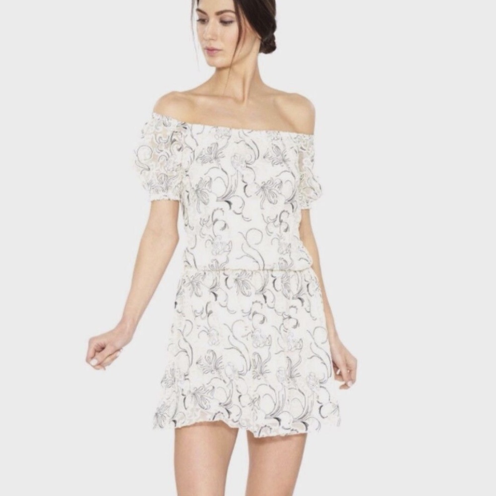 Alice & Olivia off-the-shoulder Janell dress
